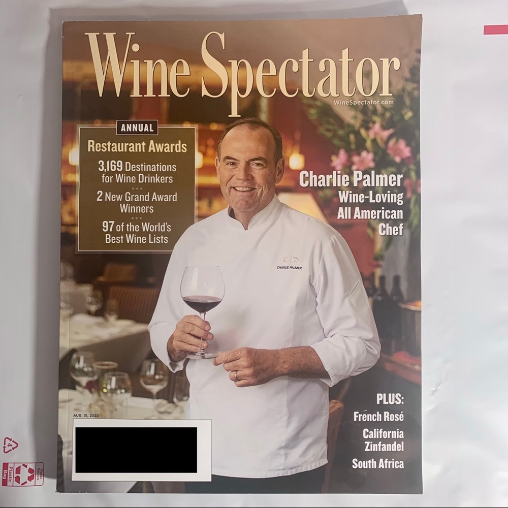 WINE SPECTATOR Magazine August 31 2022 Restaurant Awards Chef Charlie Palmer